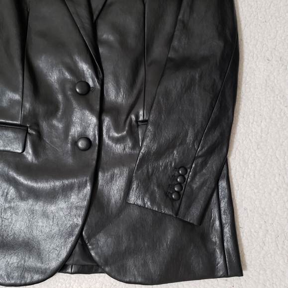 Michael Michael Kors Mensy Faux Leather Blazer - Picture 8 of 13